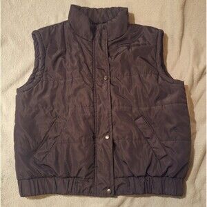 PACSUN Puffer Vest Men Size M/L Black Full Zip Hip Hop Y2K